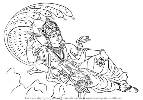 Learn How to Draw Lord Vishnu (Hinduism) Step by Step : Drawing Tutorials