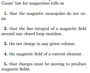 Solved Gauss' law for magnetism tells us that the magnetic | Chegg.com