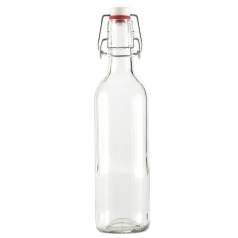 12.5 Oz. Swing Top Glass Bottle | Clear Flip Top Bottles in Bulk