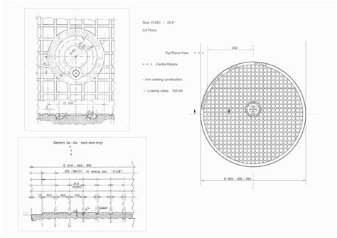 Ductile Iron Manhole Covers: Size-650 Ductile iron manhole covers - 125 kN