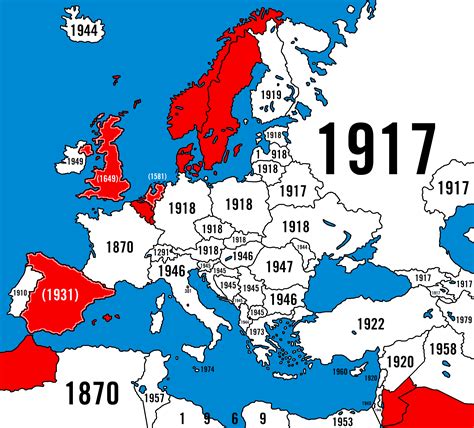 Dates monarchies abolished across Europe. Hopefully one day none will ...