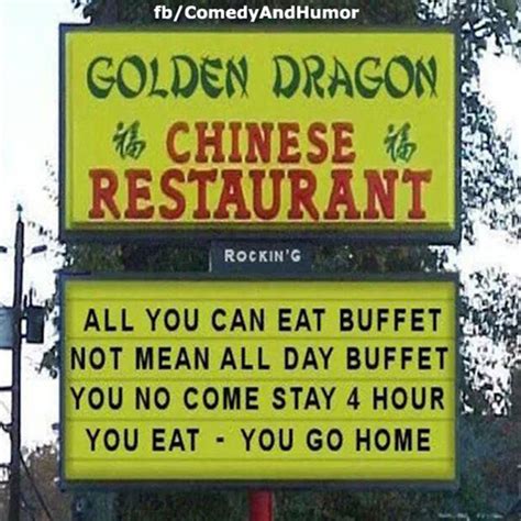 Setting expectations... | Funny signs, Funny, Chinese restaurant