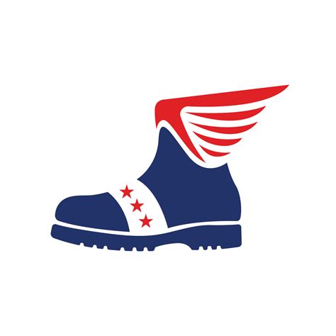 boots logo with wings and stars vector illustration 16699211 Vector Art at Vecteezy