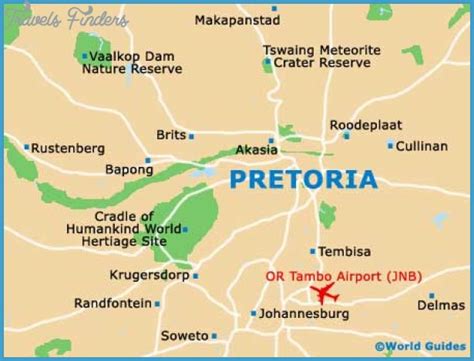 Pretoria Map Tourist Attractions - TravelsFinders.Com