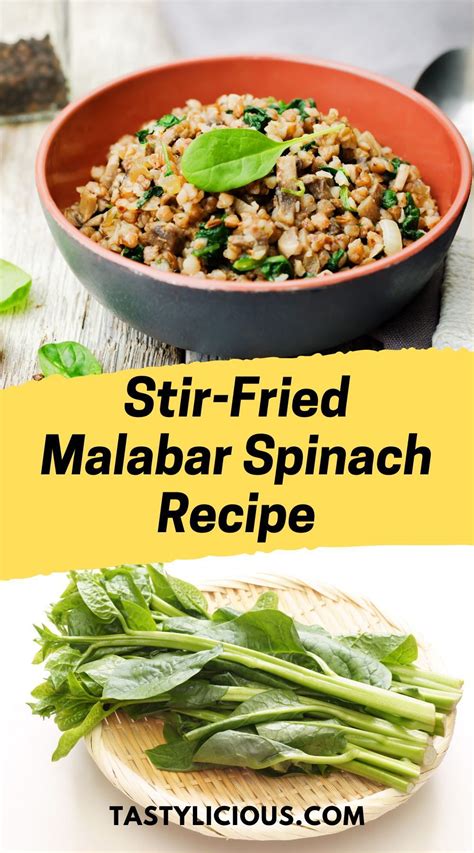 Stir-Fried Malabar Spinach Recipe | Tastylicious! | Spinach recipes, Spring recipes dinner ...