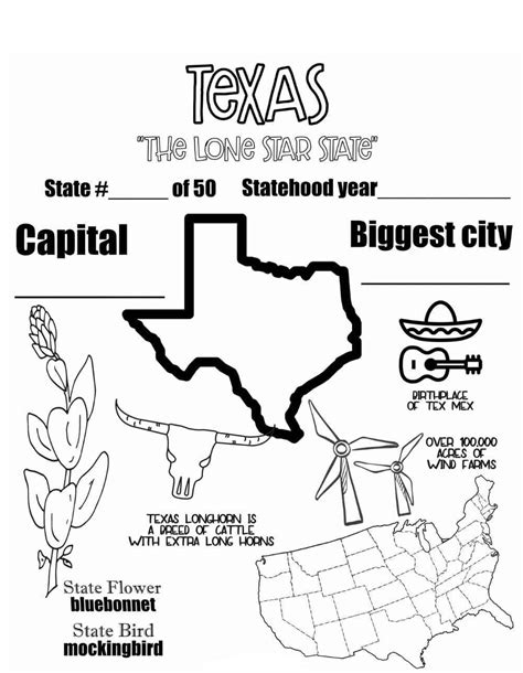 Print Texas State coloring page - Download, Print or Color Online for Free