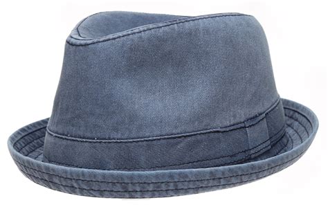 Men's Denim Washed Cotton Casual Vintage Style Fedora Hat (navy,Large/X ...