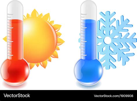 Thermometer hot and cold temperature Royalty Free Vector