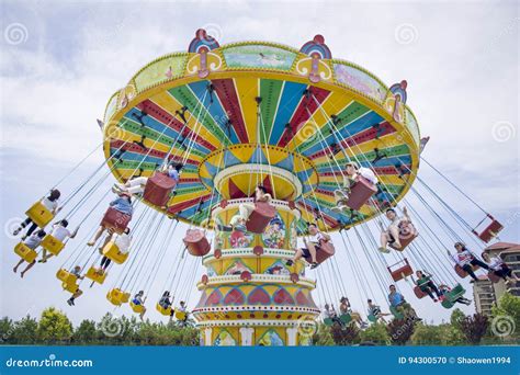 The Amusement Park Swing Rides Editorial Image | CartoonDealer.com ...