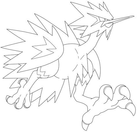 F2U Lineart - 145 Zapdos (Galarian Form) by Pokemon-Lines on DeviantArt