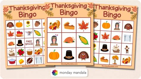 Turkey Bingo Cards, 1000 cards, 1 per page, immediate pdf download ...