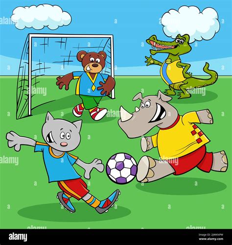 Funny caricature football player on Stock Vector Images - Alamy