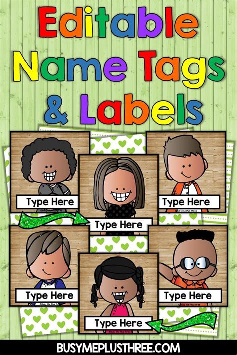 Editable Name Tags and Labels Melonheadz Rustic Wood Theme | 168 Kids | Name tags, Back to ...