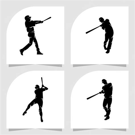 Premium Vector | Set of baseball logo vector design silhouette