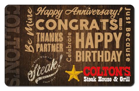 Colton's Steak House & Grill - Gift Cards | Card Details