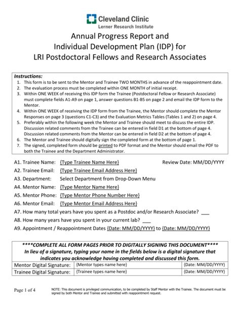 Individual Development Plan (IDP)