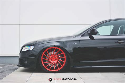 Audi S4 Modern Look with Carbon Fiber Elements and Red Forged Wheels ...