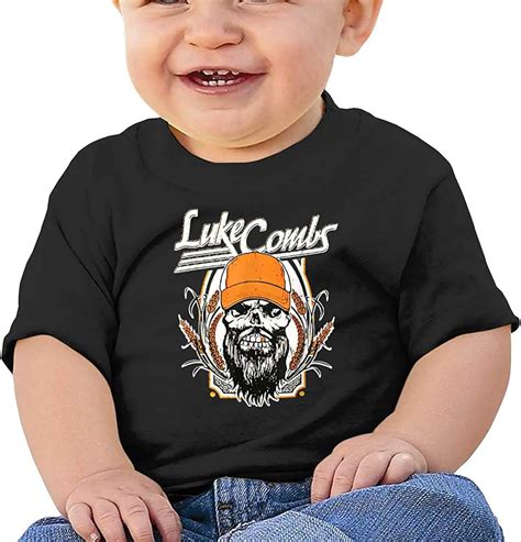 Luke Combs Comfortable and Breathable Skin-Friendly Baby Short-Sleeved T-Shirt Black,2T: Amazon ...