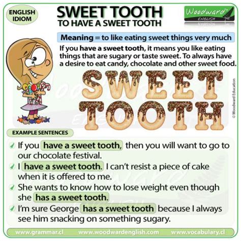 Sweet tooth – Meaning and example sentences of the English idiom To have a sweet tooth ...