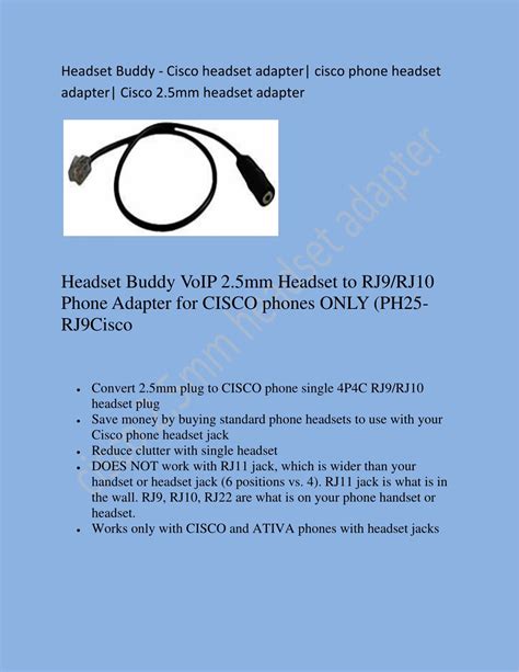 PPT - headset buddy | Cisco headset adapter PowerPoint Presentation ...