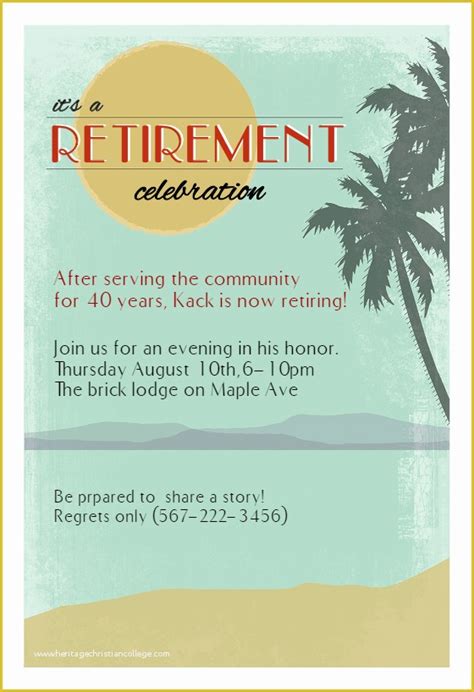 Retirement Invitation Templates Free Printable Of Its A Retirement ...