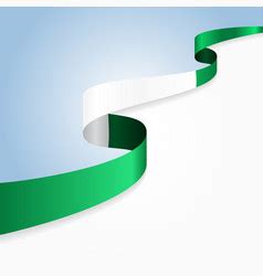 Nigerian flag heart-shaped ribbon Royalty Free Vector Image