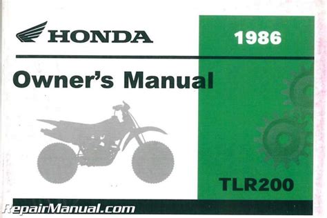 1986 Honda TLR200 Reflex Motorcycle Owners Manual