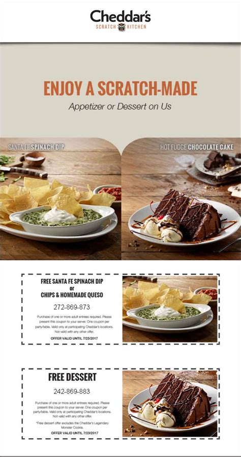 Cheddars Scratch Kitchen Coupons - Free spinach dip or queso with your ...