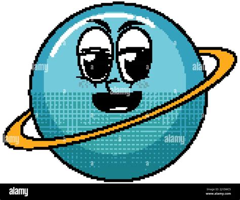 Saturn cartoon character on white background illustration Stock Vector ...