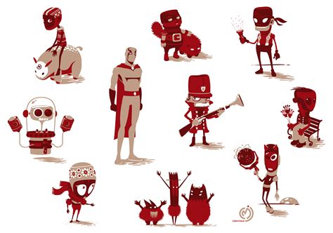 Characters in red 2017 on Behance