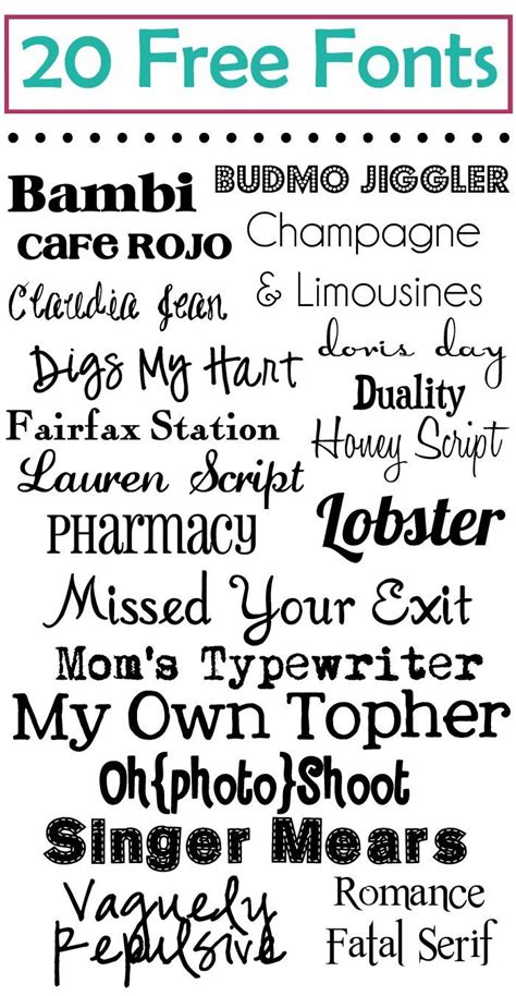 There are some cute ones on this list that I haven't seen before...so addicted to fonts ...