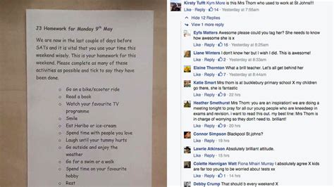 Teacher's awesome 'homework' assignment makes her an Internet hero ...