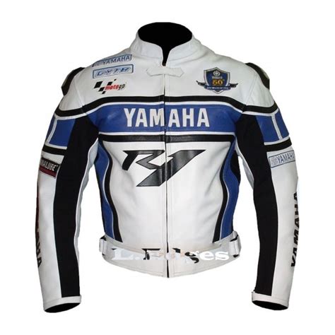 Yamaha Blue R1 Motorbike Motorcycle Biker Leather Jacket Men's - Blazers & Sport Coats