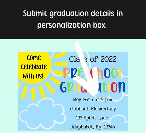 Preschool Graduation Invitation, Kindergarten Graduation Invite, Graduation Party, Pre-k ...