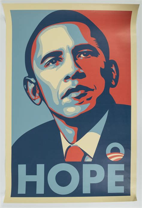 Sold Price: Shepard Fairey Obama Hope Large Format Poster - January 5, 0122 9:00 AM EST