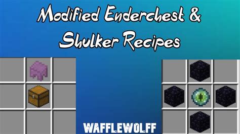 Custom Enderchest and Shulker Recipes Minecraft Data Pack