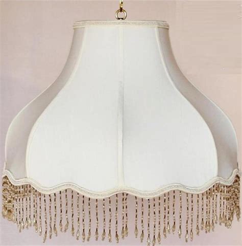 Champagne Beaded Umbrella Bell Silk Victorian Lamp Shade | Lamp Shade Pro