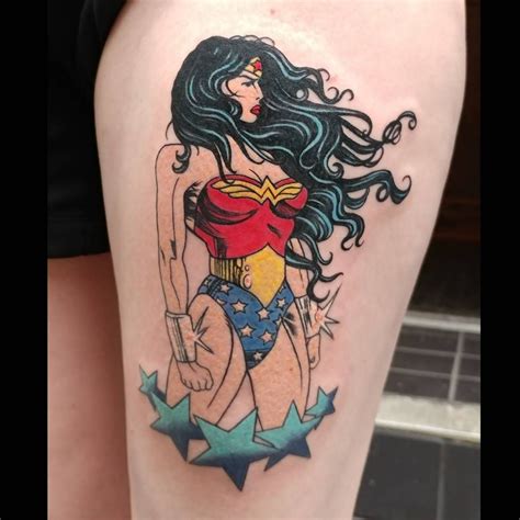 Linda Wulkan on Instagram: “Super fun wonder woman tattoo done today for @lessthanjackie87 ...