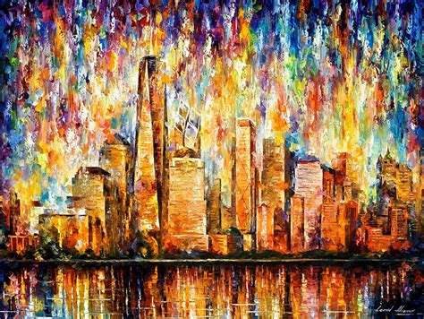 New York - Palette Knife Oil Painting On Canvas By Leonid Afremov Painting by Leonid Afremov