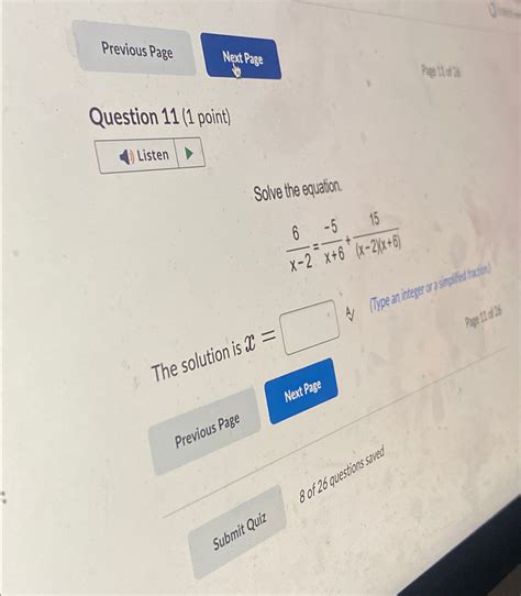 Solved Solve the equation.6x-2=-5x+6+15(x-2)(x+6)The | Chegg.com