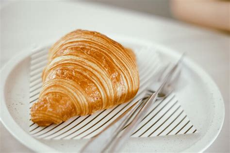 Premium Photo | Croissant fresh bake serve on the table delicious ...