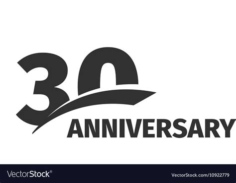 Isolated abstract black 30th anniversary logo Vector Image