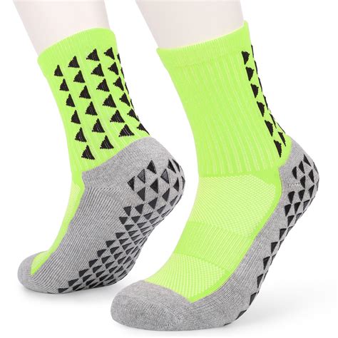 Men's Slip Football Socks Athletic Long Socks Absorbent Sports Grip Socks for Basketball Soccer ...