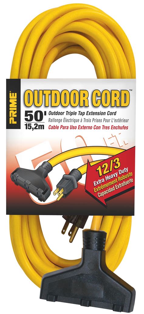 Prime Wire Cable EC600830 50-Foot 12/3 SJTW Triple-Tap Extra Heavy Duty Outdoor 54732100781 | eBay