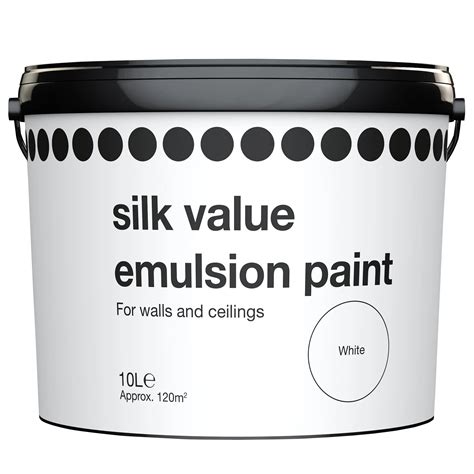 B&Q Value White Silk Emulsion Paint 10L | Departments | DIY at B&Q