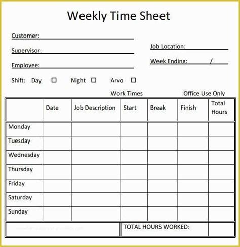 Free Printable Bi Weekly Timesheet Template Of Weekly Timesheet Template 15 Free Download In ...