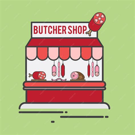 Free Vector | Illustration of a butcher shop