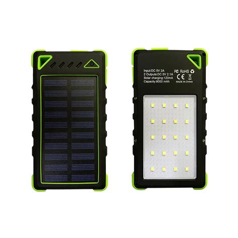 Solar Powered 8000mAh Power Bank w/ Flashlight | HD00000422