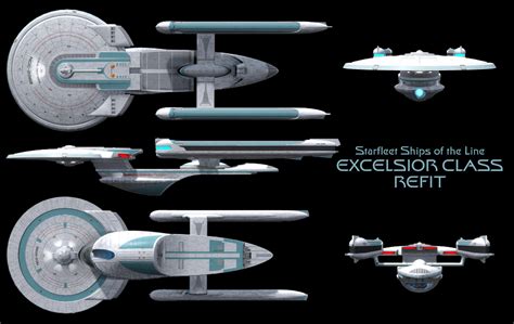 Excelsior Class Starship Refit - High Resolution by Enethrin on DeviantArt Excelsior Class, Star ...
