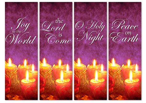 Advent Candles Purple - Set of 4 Banners - ChurchBanners.com